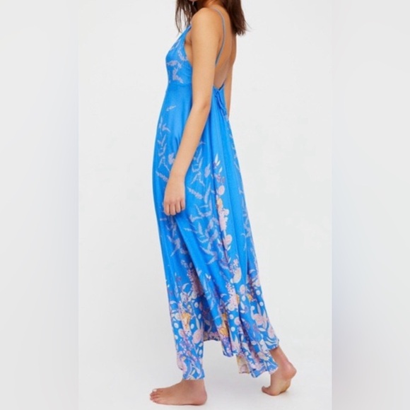 Free People Embrace It Floral Print Square Neck Maxi Dress Size Small - Picture 2 of 10